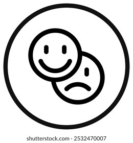 Ícone de reação de emoticon vetorial. Perfeito para aplicativos e interfaces web, infográficos, apresentações, marketing, etc.
