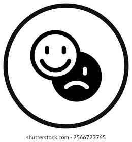 Vector emoticon reaction icon. Perfect for app and web interfaces, infographics, presentations, marketing, etc.