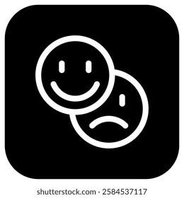 Vector emoticon reaction icon. Perfect for app and web interfaces, infographics, presentations, marketing, etc.