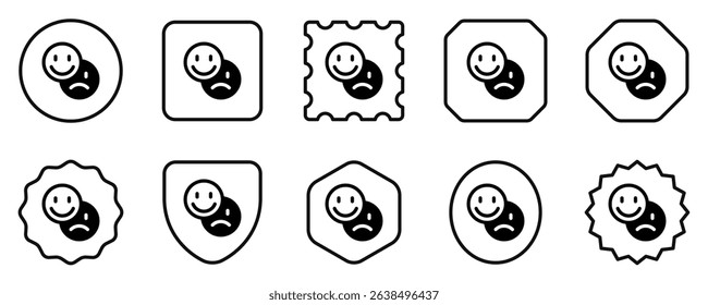 Vector emoticon reaction icon. Perfect for app and web interfaces, infographics, presentations, marketing, etc.