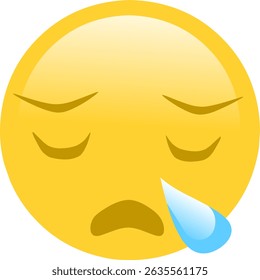 Vector emoticon of a sleeping face with a big snot
