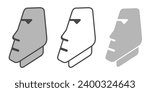 vector emoticon of a stone statue in the shape of a head