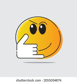 vector emoticon symbol of a person picking up a call with yellow gradient color