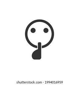 Vector emoticon telling you to be quiet