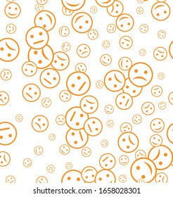 Vector emoticons seamless pattern. Pattern for parties, gifts, congratulations.