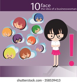Vector emotion girl 