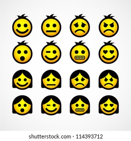 Vector emotion icons.