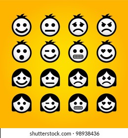 Vector emotion icons.