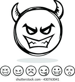 Vector emotion icons. Vector  illustration