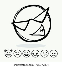 Vector emotion icons, vector illustration
