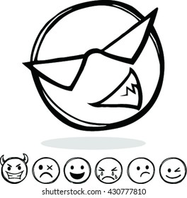 Vector emotion icons, vector illustration
