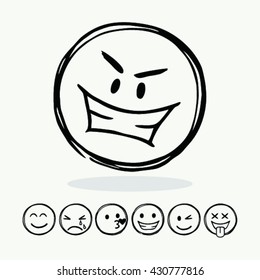 Vector emotion icons, vector illustration