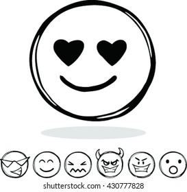 Vector emotion icons, vector illustration