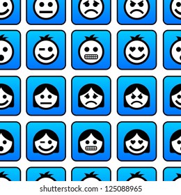 Vector Emotion Icons Seamless Pattern Stock Vector (Royalty Free ...