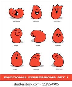 vector emotional expressions set 1
