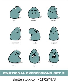 vector emotional expressions set 2