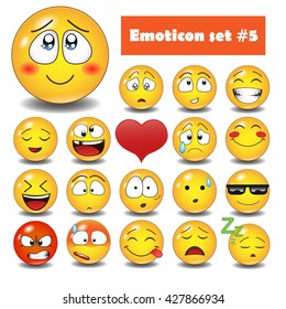 Vector emotional face icons