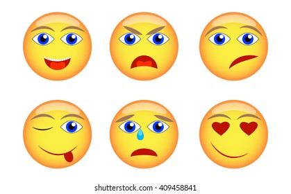 Vector emotional face icons. Smiling Face. 