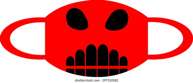 Vector of Emotions on  facial mask