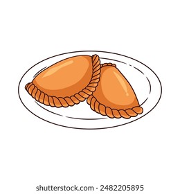 Vector empanadas ilustración aislada sobre fondo blanco