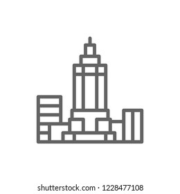 Vector Empire State Building, USA, landmark line icon. Symbol and sign illustration design. Isolated on white background