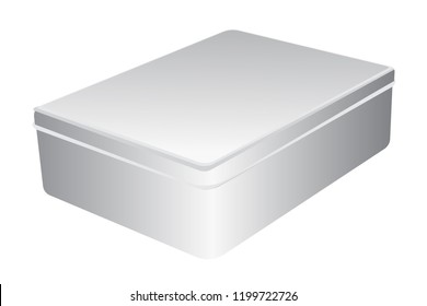 Vector emplate of metal closed box . Gift box