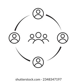 vector employee engagement icon, group icon
icon editable stroke, sign, symbol outline line button isolated on white