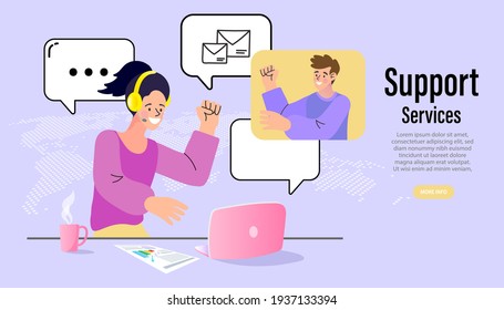 vector employee talk on video call on laptop with diverse colleagues. video conferencing at home man having video call meeting with clients at home.