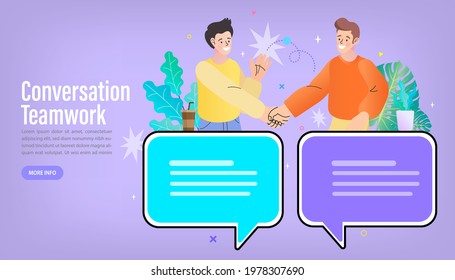 vector employee talk on video call on laptop with diverse colleagues. video conferencing at home men having video call meeting with clients at home. Two business partners handshaking. 