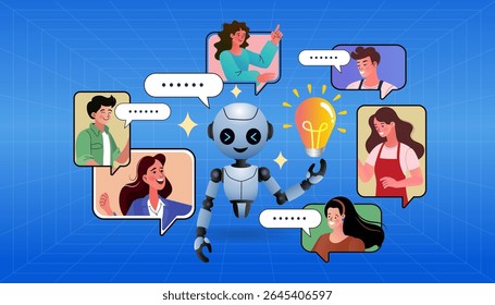 vector employee talk on video call on laptop with diverse colleagues. video conferencing at home woman having video call meeting with clients at home. modern vector ,illustration and flat design.