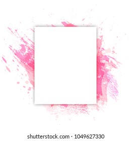 Vector empty banner. Vector white frame. Design abstract element Grunge colorful template.
