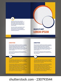 Vector empty bi-fold brochure design print template