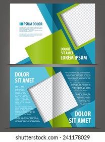 Vector empty bi-fold brochure design print template