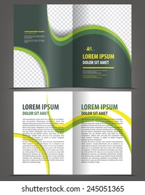 Vector empty bifold brochure design print template