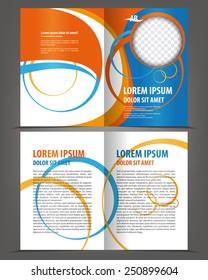 Vector empty bifold brochure design print template