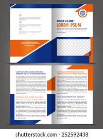 Vector empty bifold brochure design print template