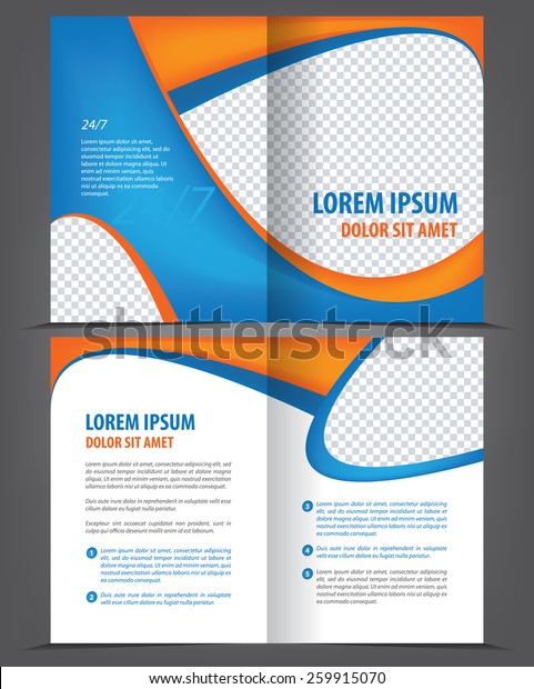 Vector Empty Bifold Brochure Design Print Stock Vector (Royalty Free ...