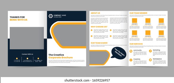 Vector Empty Bifold Brochure Print Template Design