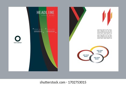Vector empty bi-fold brochure print template design
