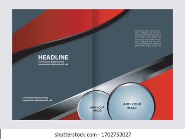 Vector empty bi-fold brochure print template design
