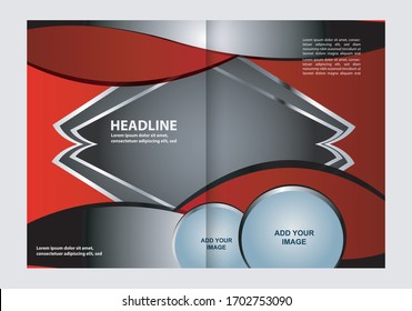 Vector empty bi-fold brochure print template design
