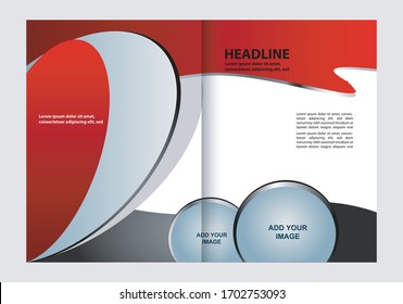 Vector empty bi-fold brochure print template design
