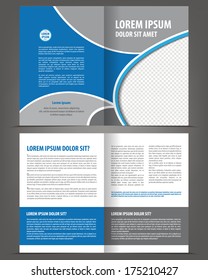 Vector empty bifold brochure print template design