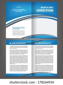 Vector empty bi-fold brochure print template design