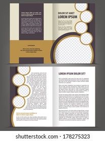 Vector empty bi-fold brochure print template design