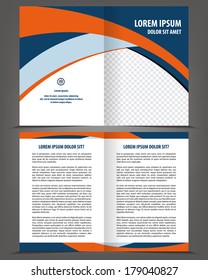 Vector empty bi-fold brochure print template design