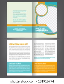 Vector empty bi-fold brochure print template design