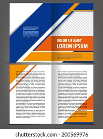 Vector empty bifold brochure print template flat design