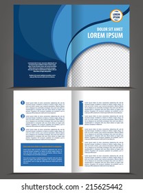 Vector empty bi-fold brochure print template design