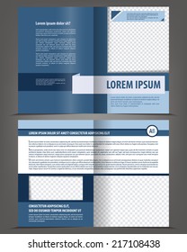 Vector empty bi-fold brochure print template design